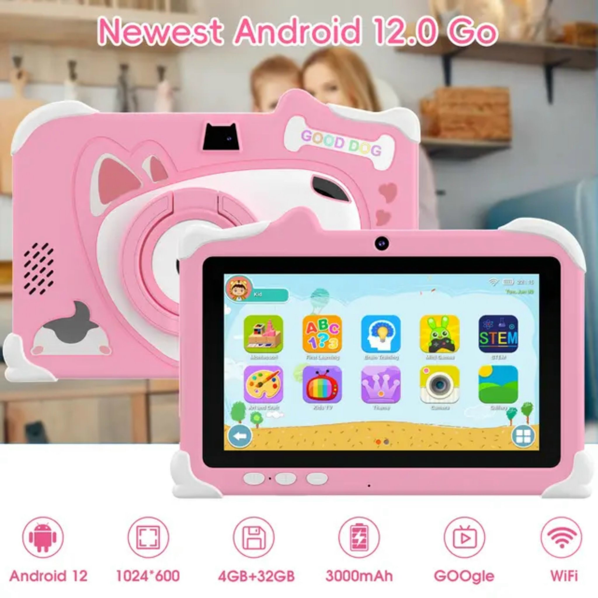 Máy tính bảng cho trẻ em chống sốc 7 inch TEKKIN TI-868 cpu 4 nhân 2gb 32gb - hàng nhập khẩu