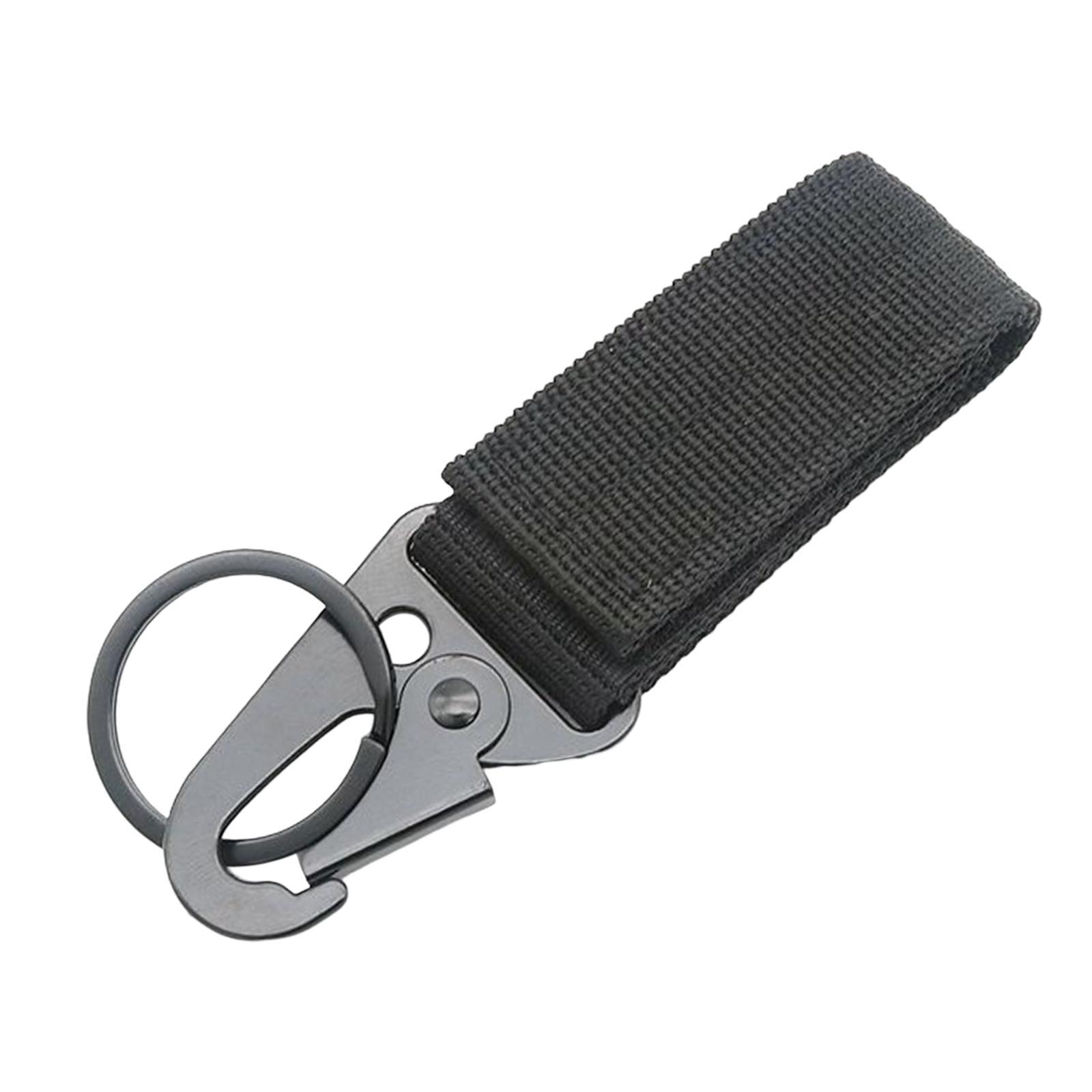 Nylon Webbing Buckle Hanging Belt Key Hook for Outdoor Activities Climbing Black