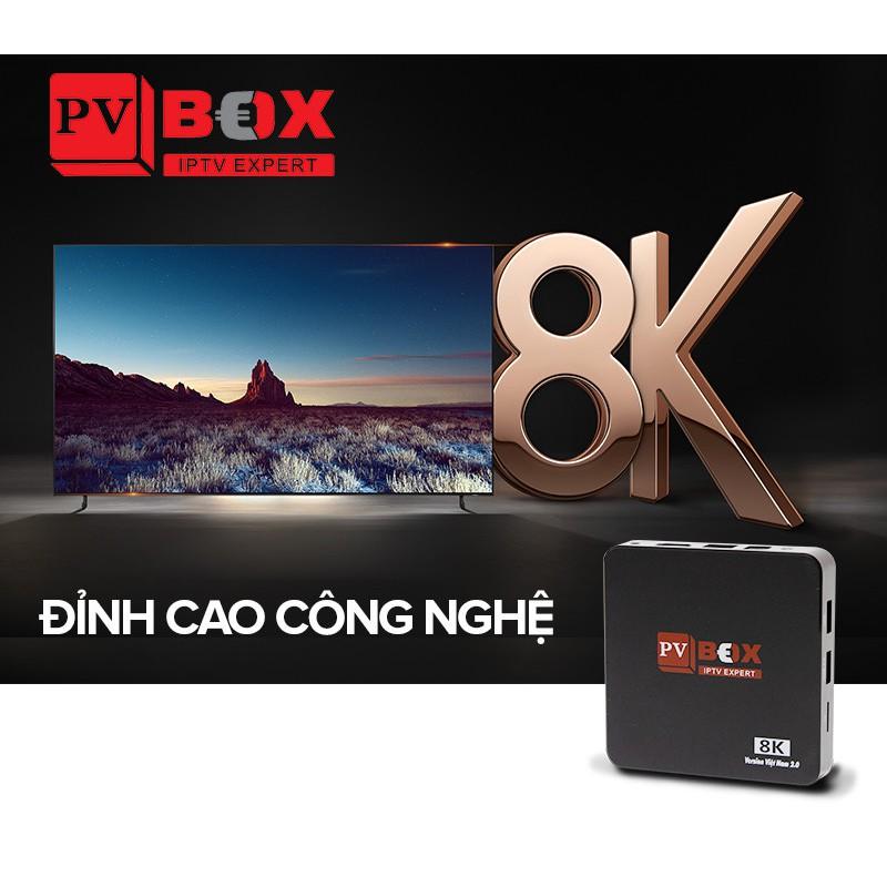 Android TV Box Ram 2GB, bộ nhớ 8GB, có Bluetooth, tặng tài khoản xem các kênh truyền hình trong nước và ngoài nước, các kênh thể thao, xem phim thỏa thích PVBOX