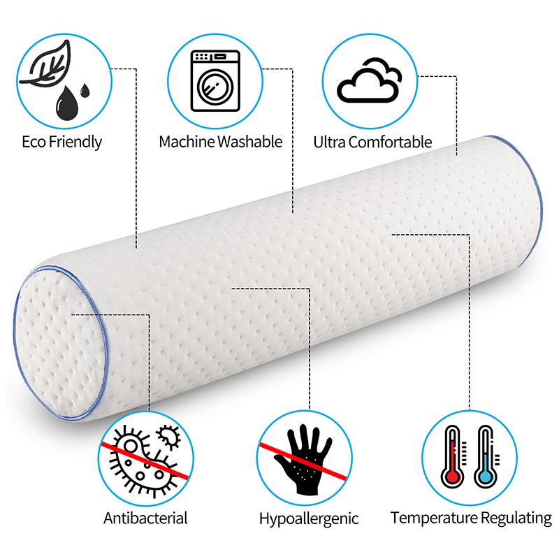Sức Mạnh Của Thiên Nhiên Cổ Tử Cung Cổ CuộN Gối Hình Trụ Tròn Đệm Tăng Cường Hỗ Trợ Cho Ngủ Chỉnh Hình Gối Trắng Áo Gối Chần Gòn