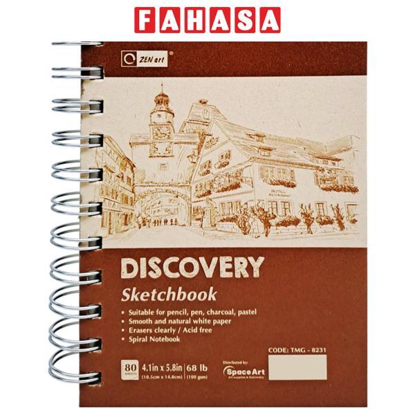 Sổ Vẽ Lò Xo Sketchbook Discovery A6 - Gáy Dọc - Giấy Trơn - 160 Trang 100gsm - Zen Art TMG-8231 - Màu Đỏ 1