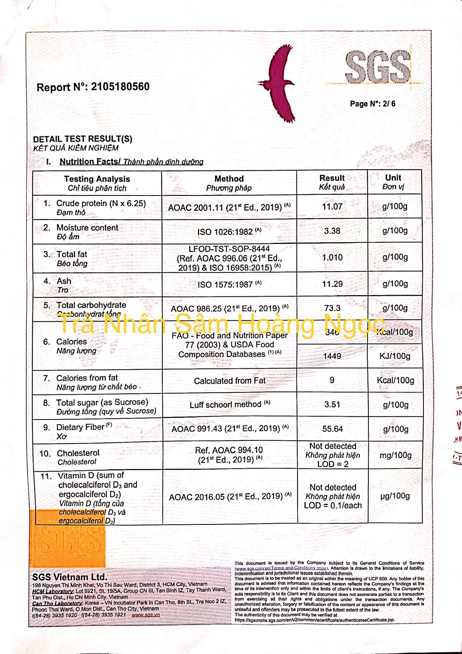 Trà nhân sâm hũ 100g - Hoang Ngoc Global