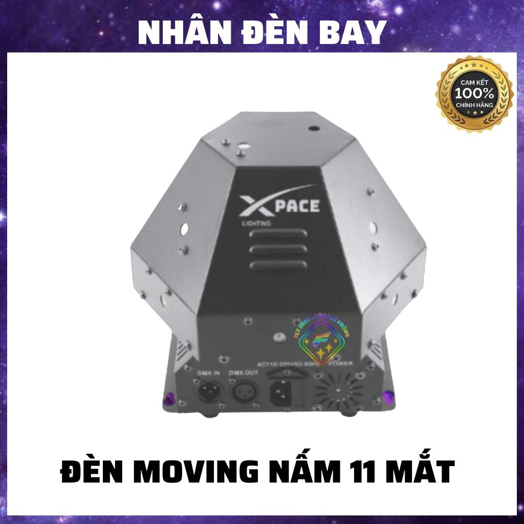 Đèn Laser Moving Nấm 11 Mắt Xoay 360 Độ Cảm Biến Nhạc Cho Phòng Bay, Phòng Karaoke, Sân Khấu