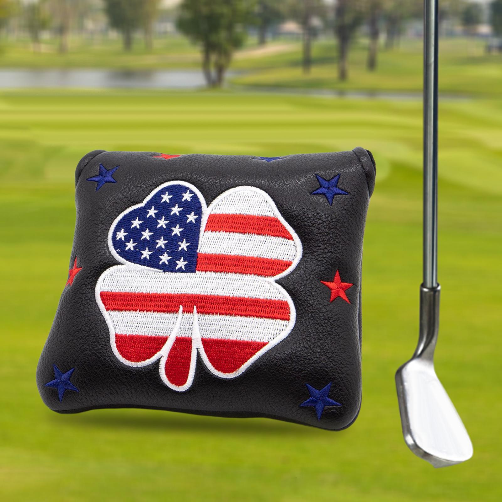 Golf Putter Head Cover PU Leather Magnetic Closure Headcover Protector Case