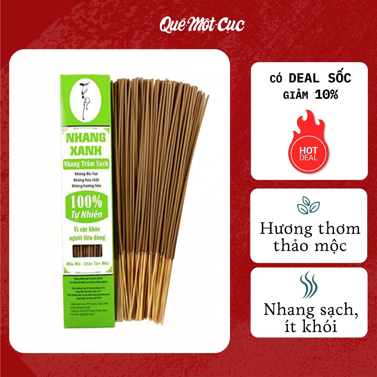 Nhang trầm sạch, nhang xanh (CÓ ƯU ĐÃI) an toàn, không hóa chất - SPA QUE MOT CUC