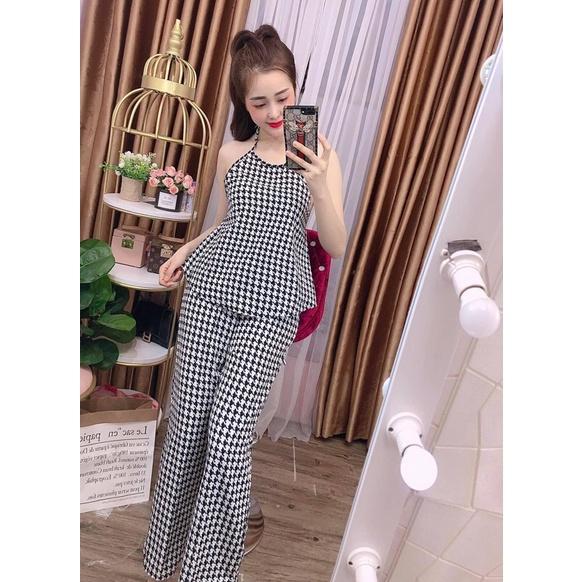 Set yếm lụa hoạ tiết