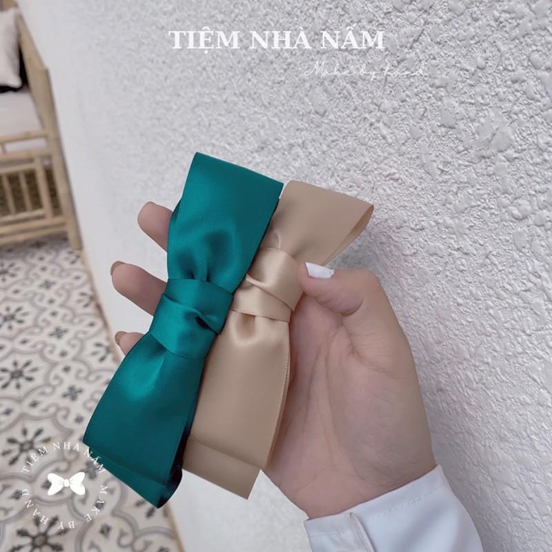 BỜM / CÀI TÓC NƠ SATIN TIỂU THƯ - [ Nhà Nấm handmade