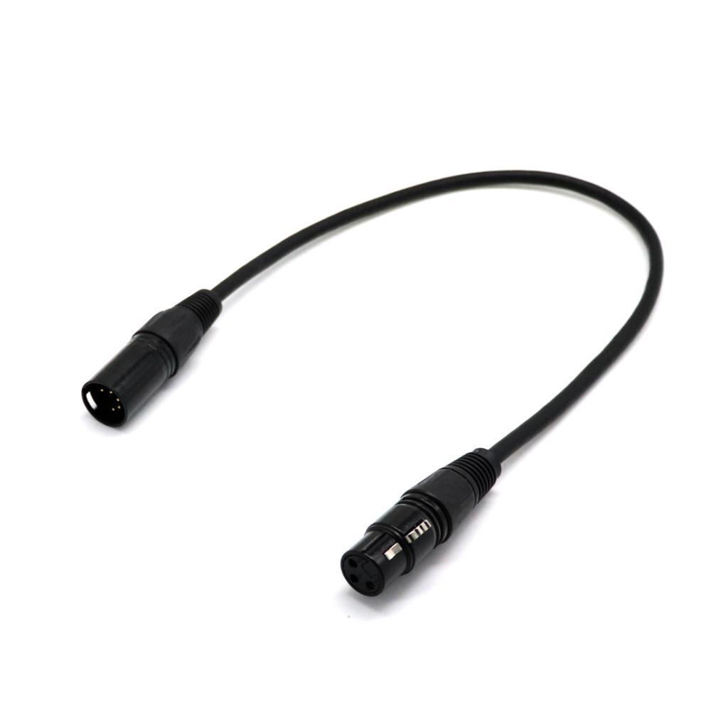 5-Pin Male to 3-Pin Female XLR Turnaround DMX Adapter Cable