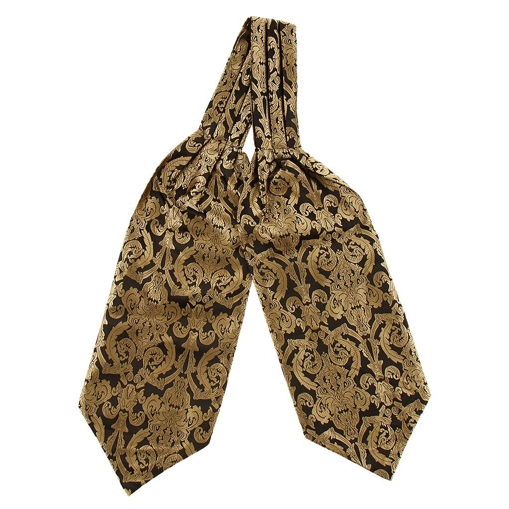 Men's Paisley Floral Ascot Tie Jacquard Woven Silk Cravat