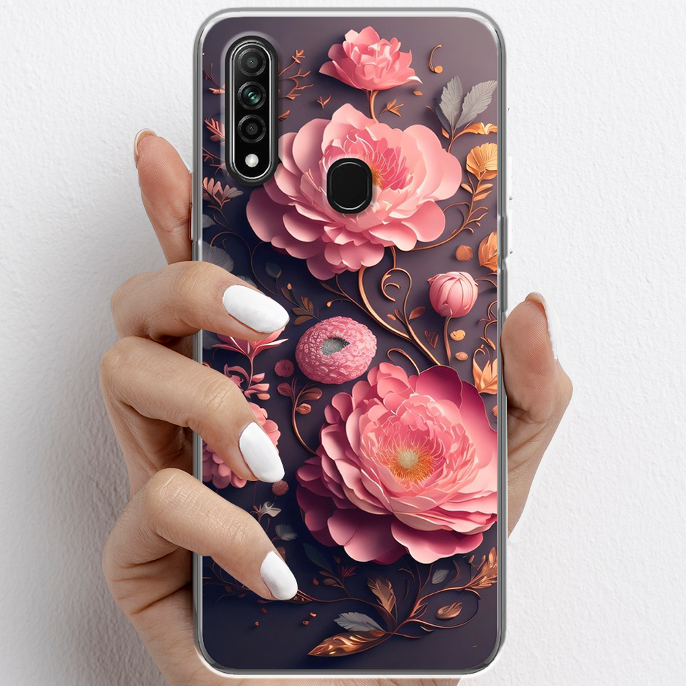 Ốp lưng cho Oppo A31 nhựa TPU mẫu Hoa hồng
