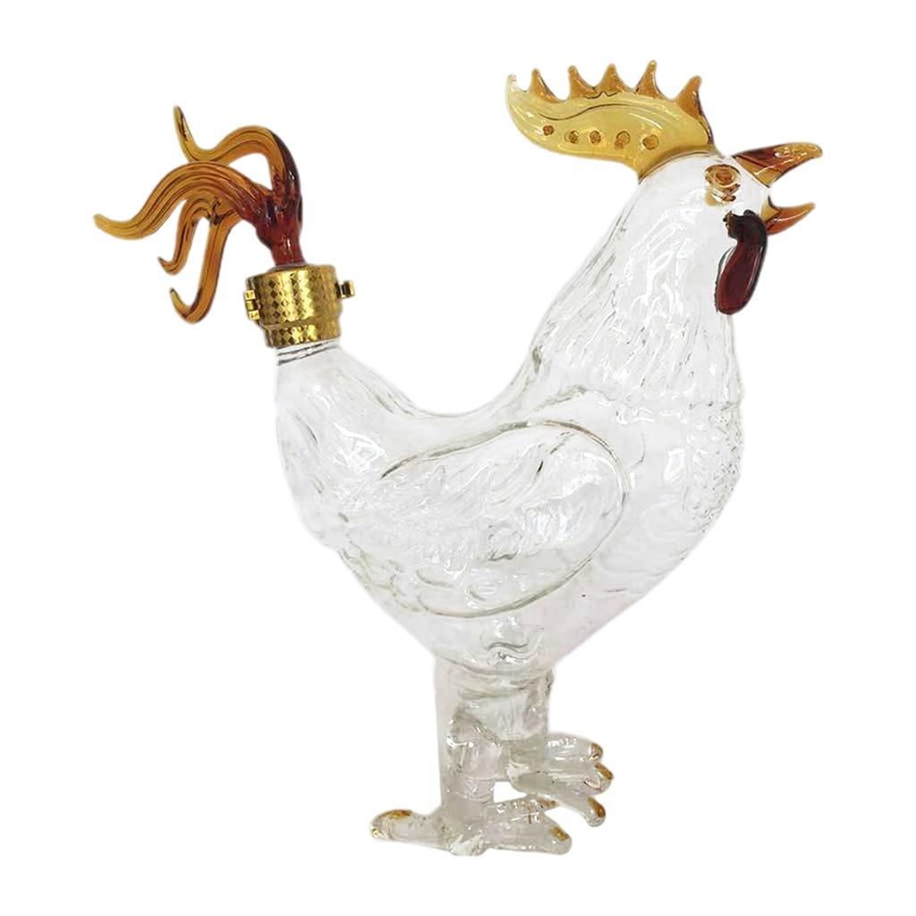 Rooster Shape Liquor Decanters Unique Free Glass Transparent for Gifts Bar