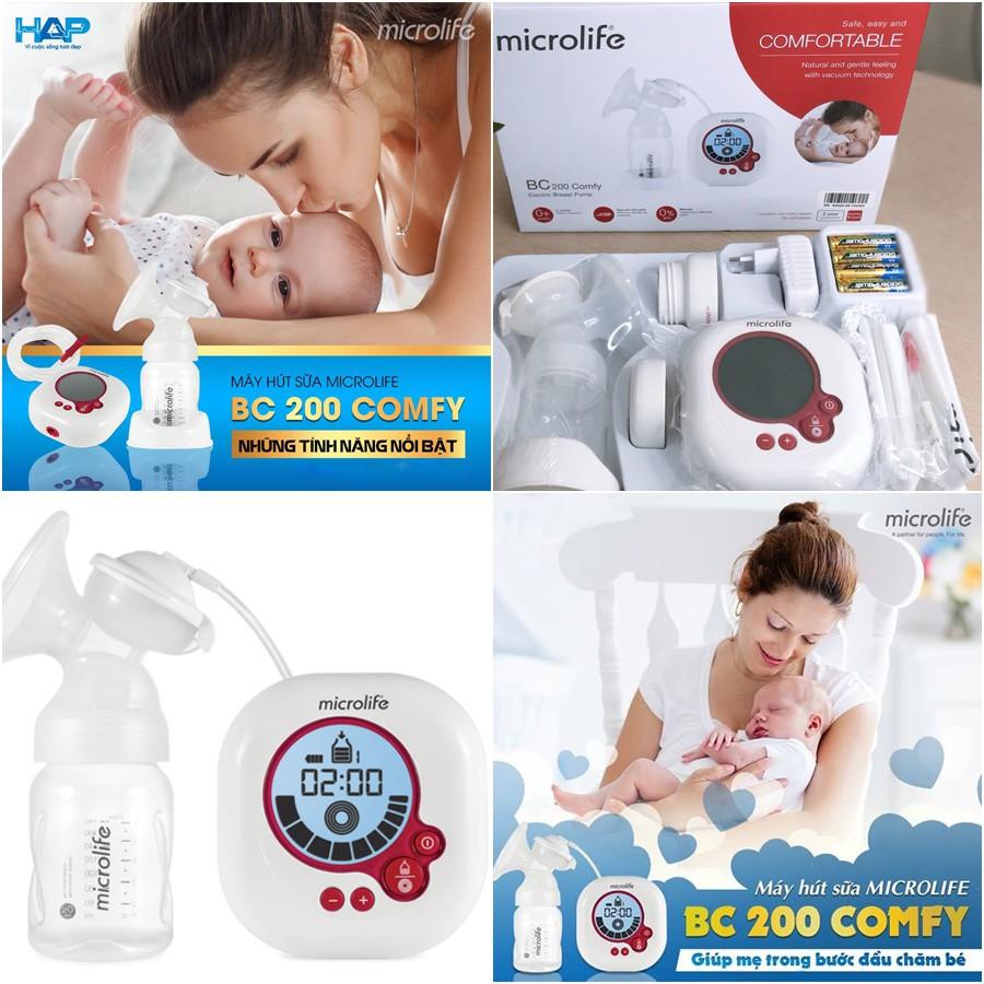 Máy hút sữa điện Microlife BC200 Comfy - Có Chế Độ Kích Thích Và 10 Chế Hút Sữa Tự Động - Thương Hiệu Thụy Sỹ