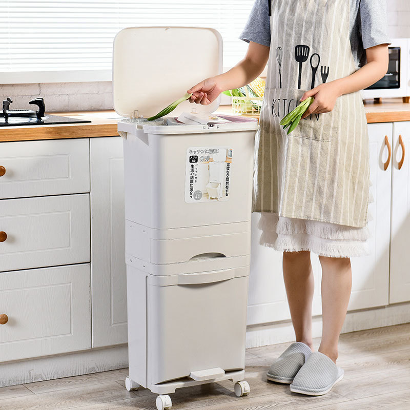 Thùng Rác Thông Minh 3 Tầng Phân Loại Rác Phong Cách Nhật Bản Nhập Khẩu Chính Hãng Vando
