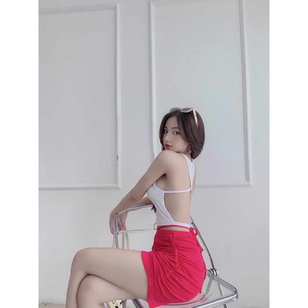 Áo Yếm Croptop PINKSTORE29, Dáng Ôm Hở Lưng Dây Cột Sexy A5401