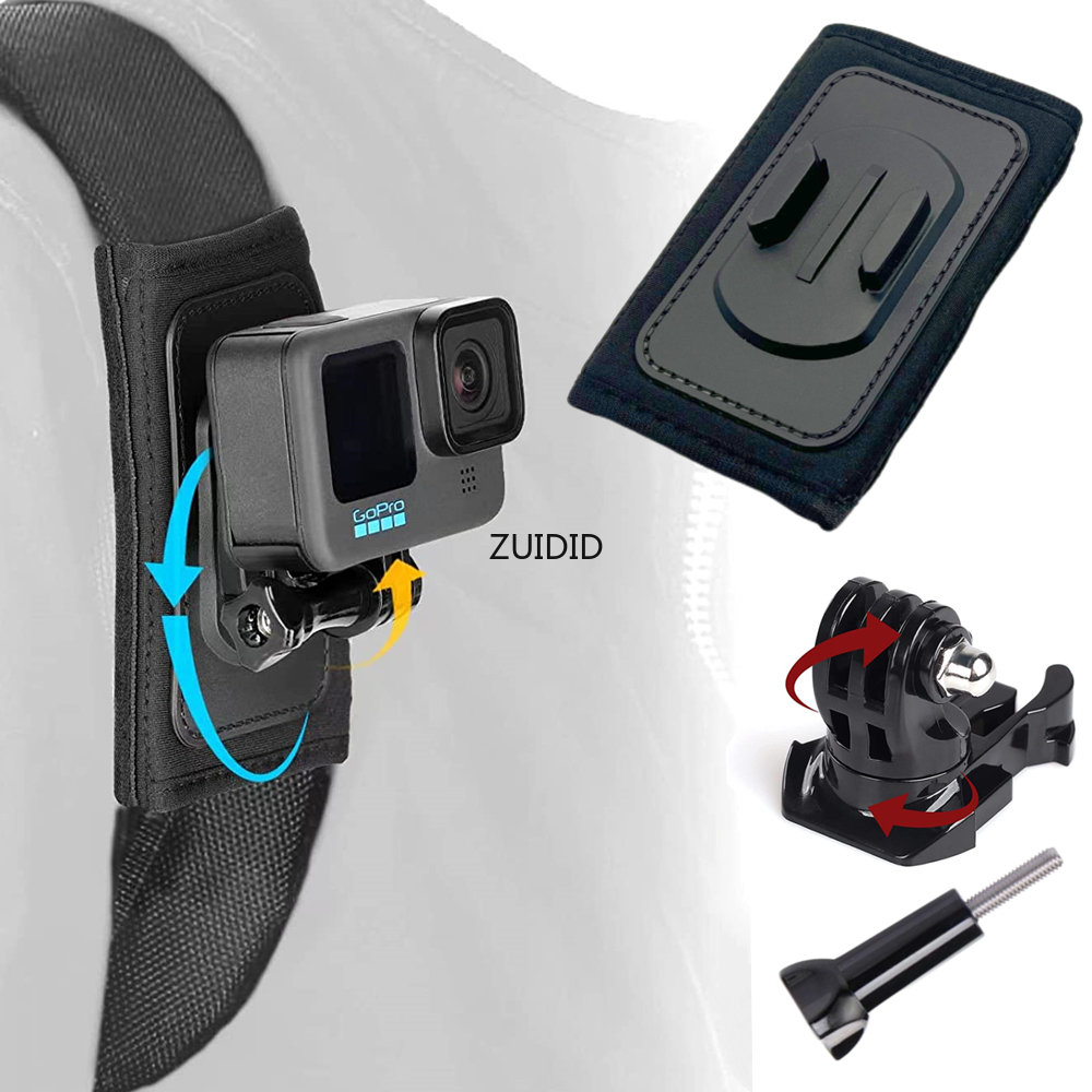 360 ° xoay khóa Khóa giải phóng nhanh Backpack vai gắn dây cho GoPro Hero 11 9 8 7 5 4 DJI Hành động 2 Phụ kiện camera hành động