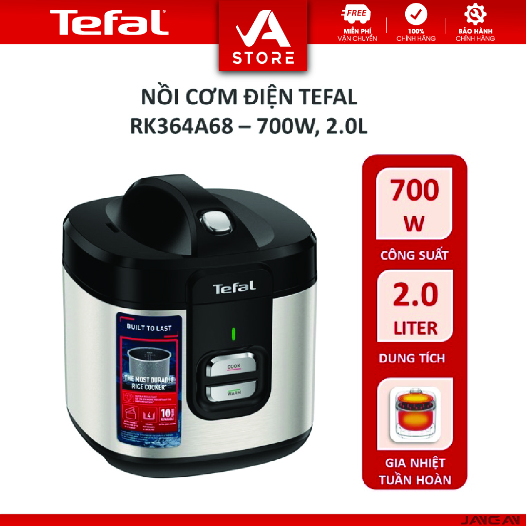 Nồi cơm điện tử phù vân đá 2.0L Tefal RK364A68 700W - Hàng Chính Hãng