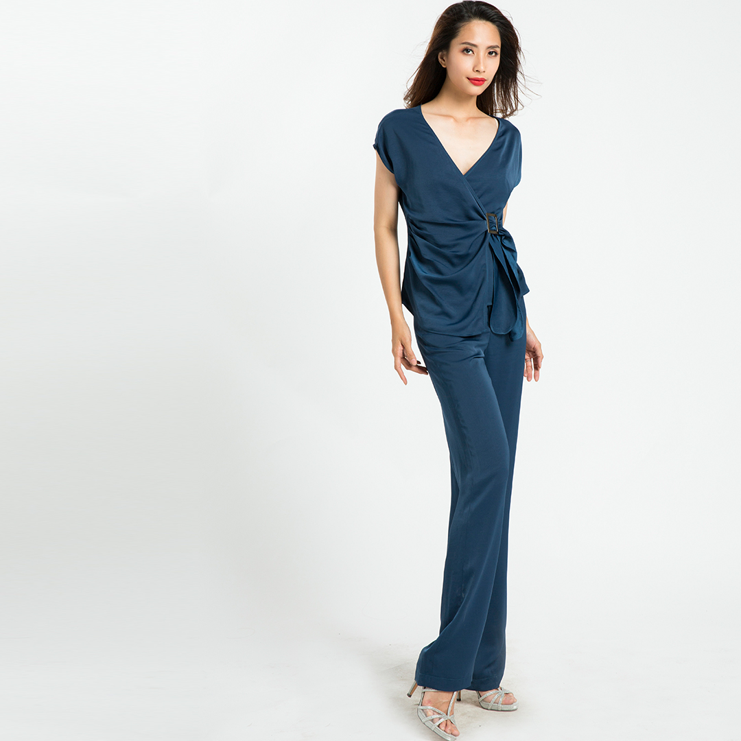 Áo Thắt Eo Hity TOP089 (Xanh Thủy Thủ Sailor)