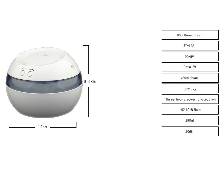 Máy tạo ẩm, phun sương mini USB HÌNH TRÒN