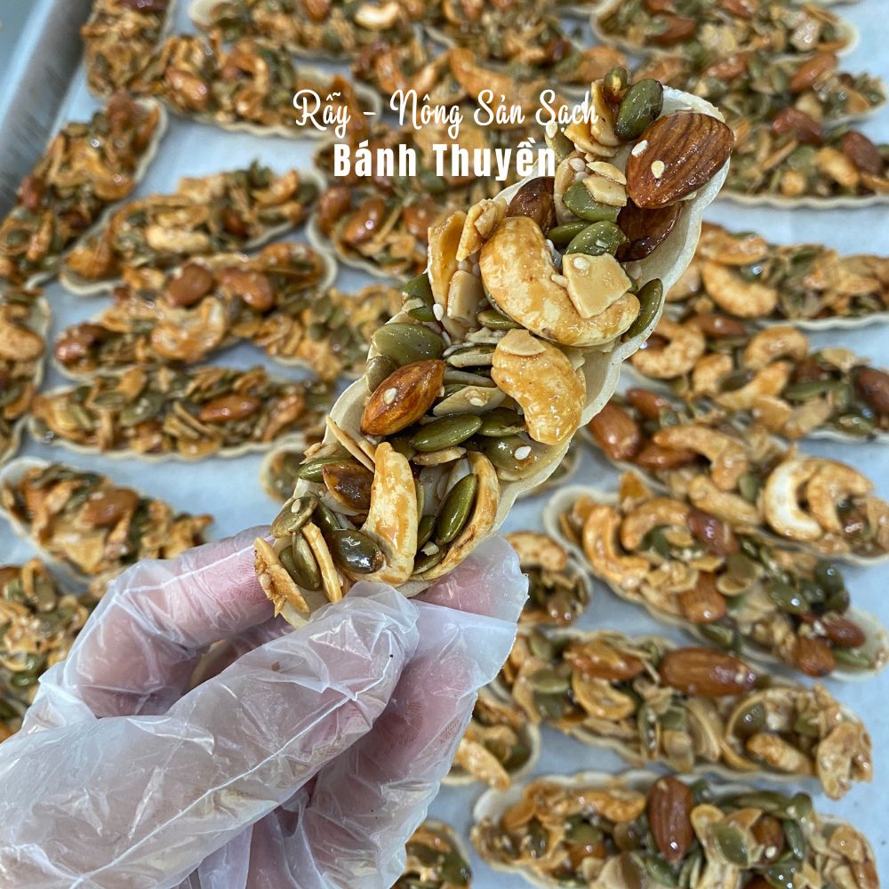 Bánh thuyền hạt dinh dưỡng Rẫy siêu ngon, phù hợp ăn kiêng-keto-healthy-ăn chay 100% handmade