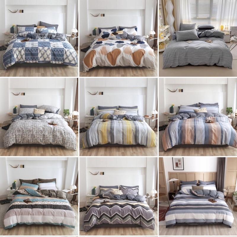 Set Cotton Living Hàng Nhập Khẩu Cao Cấp 4 Món Xám Tam Giác Hiện Đại