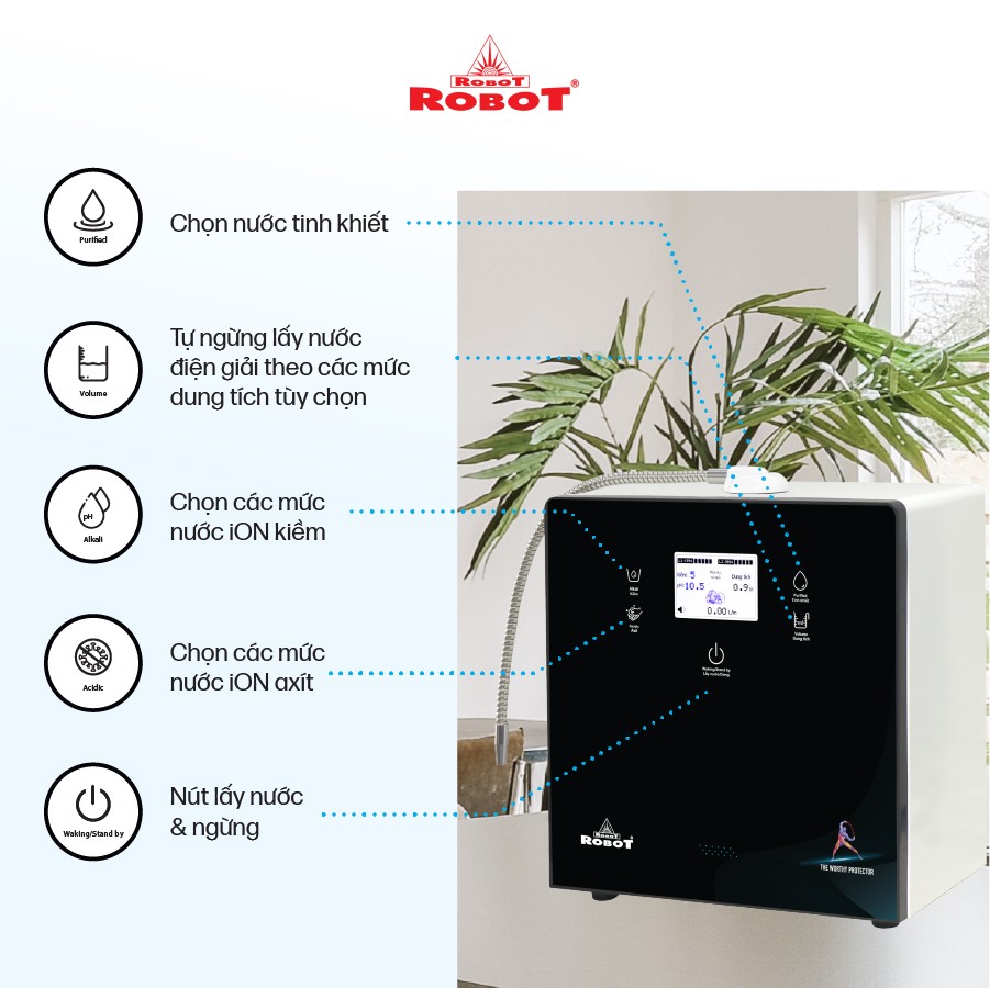 Máy Lọc Nước Điện Giải Ion Kiềm ROBOT IonPrince 79 - Hàng Chính Hãng