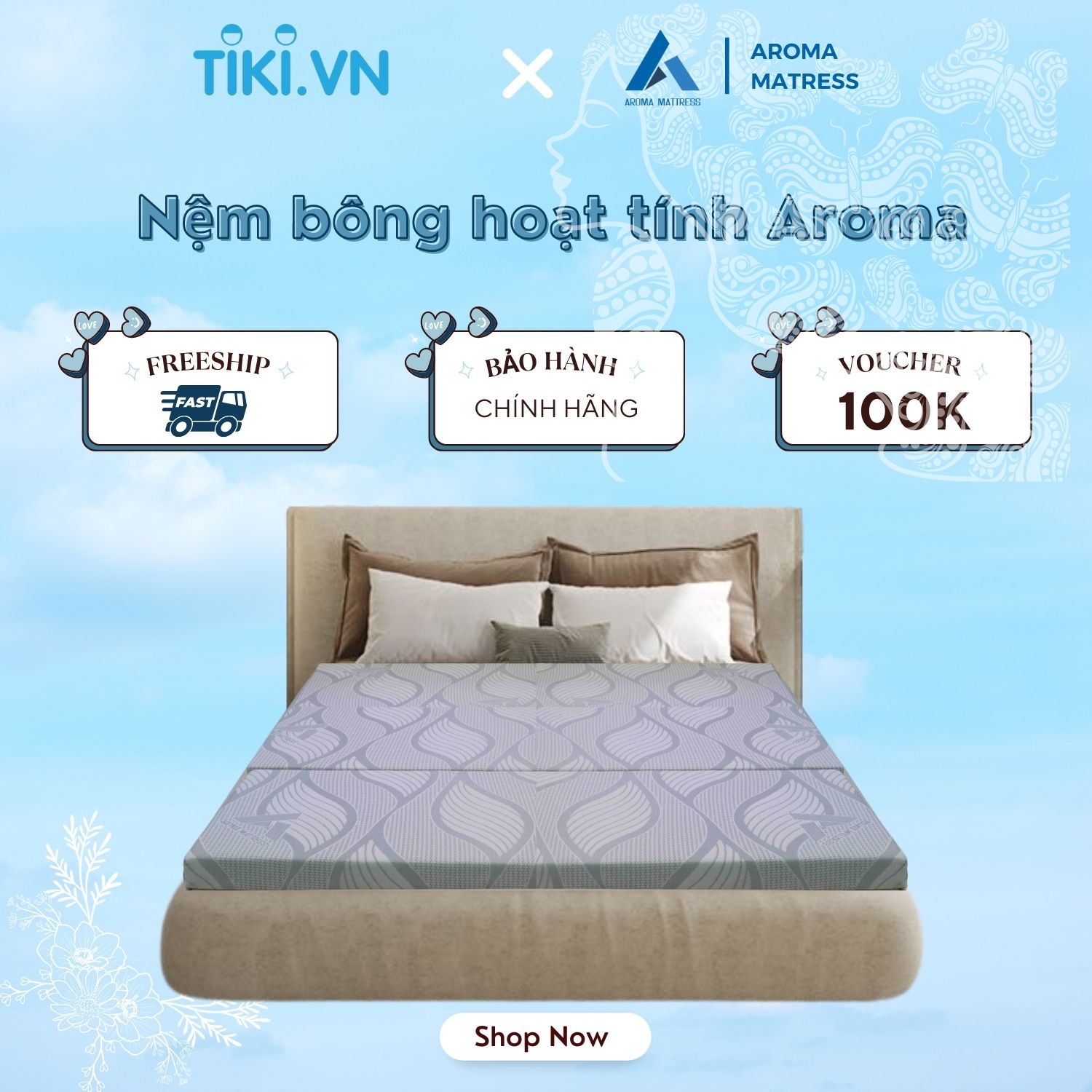 Đệm bông hoạt tính Aroma