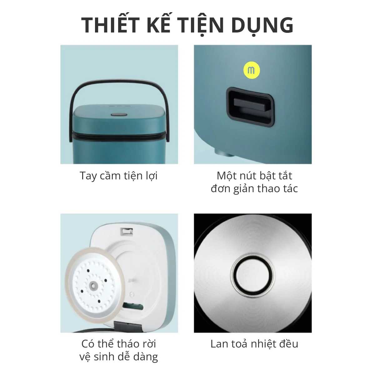 Nồi Cơm Điện Mini Mishio MK265 0.8 Lít - Hàng chính hãng