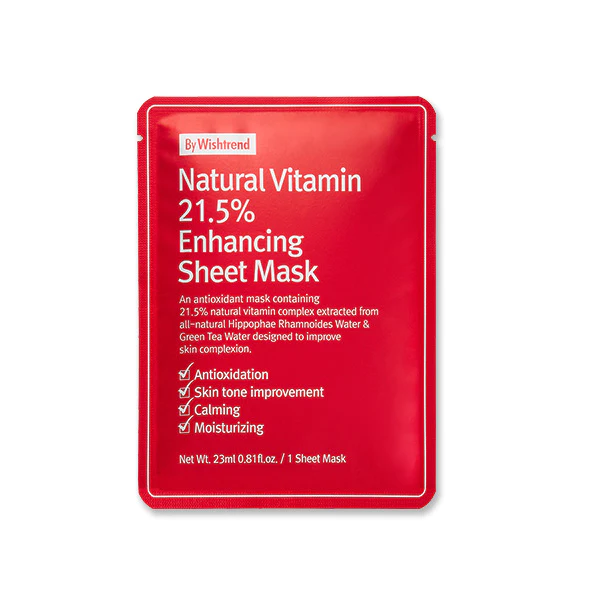 Mặt nạ giấy By Wishtrend Natural Vitamin 21.5% Enhancing Sheet Mask 20ml