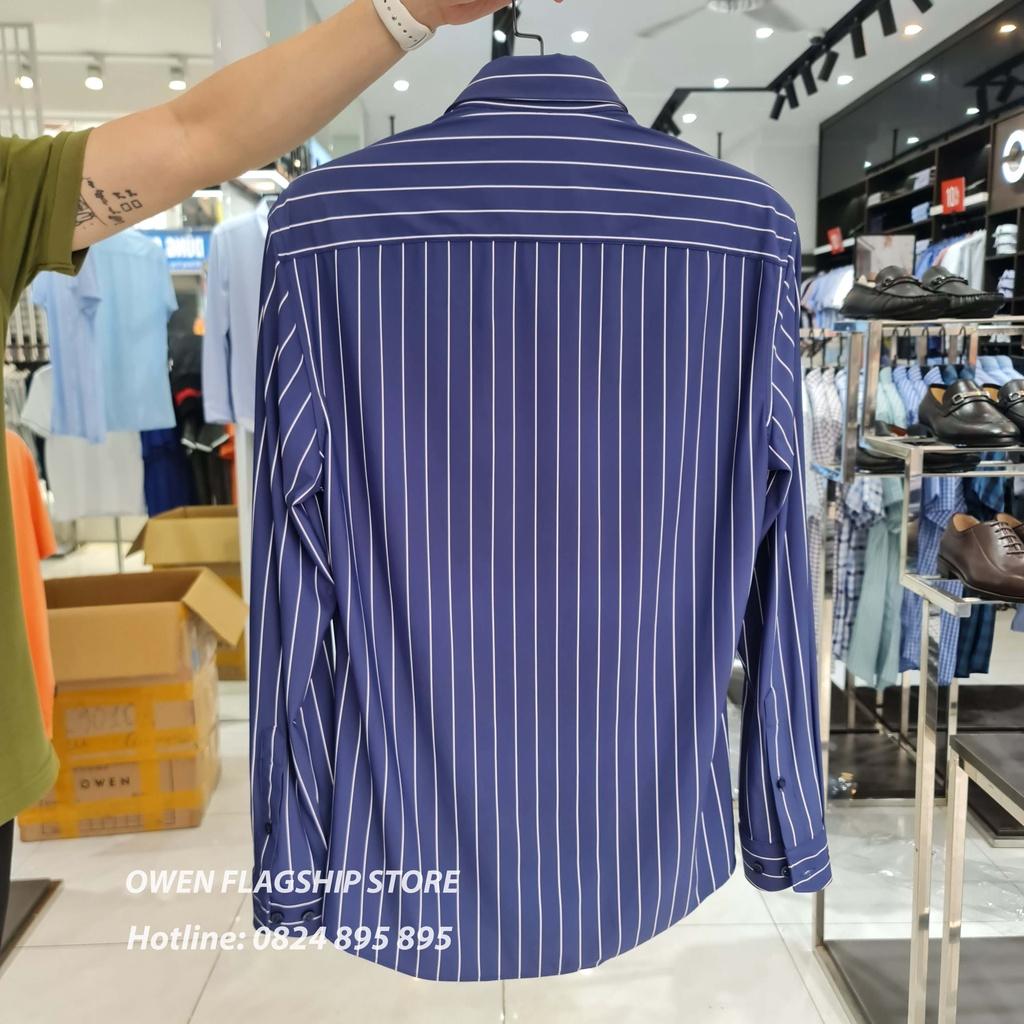 OWEN - Áo sơ mi nam dài tay dáng SLIMFIT sợi KNIT cao cấp - Mã AS23259D