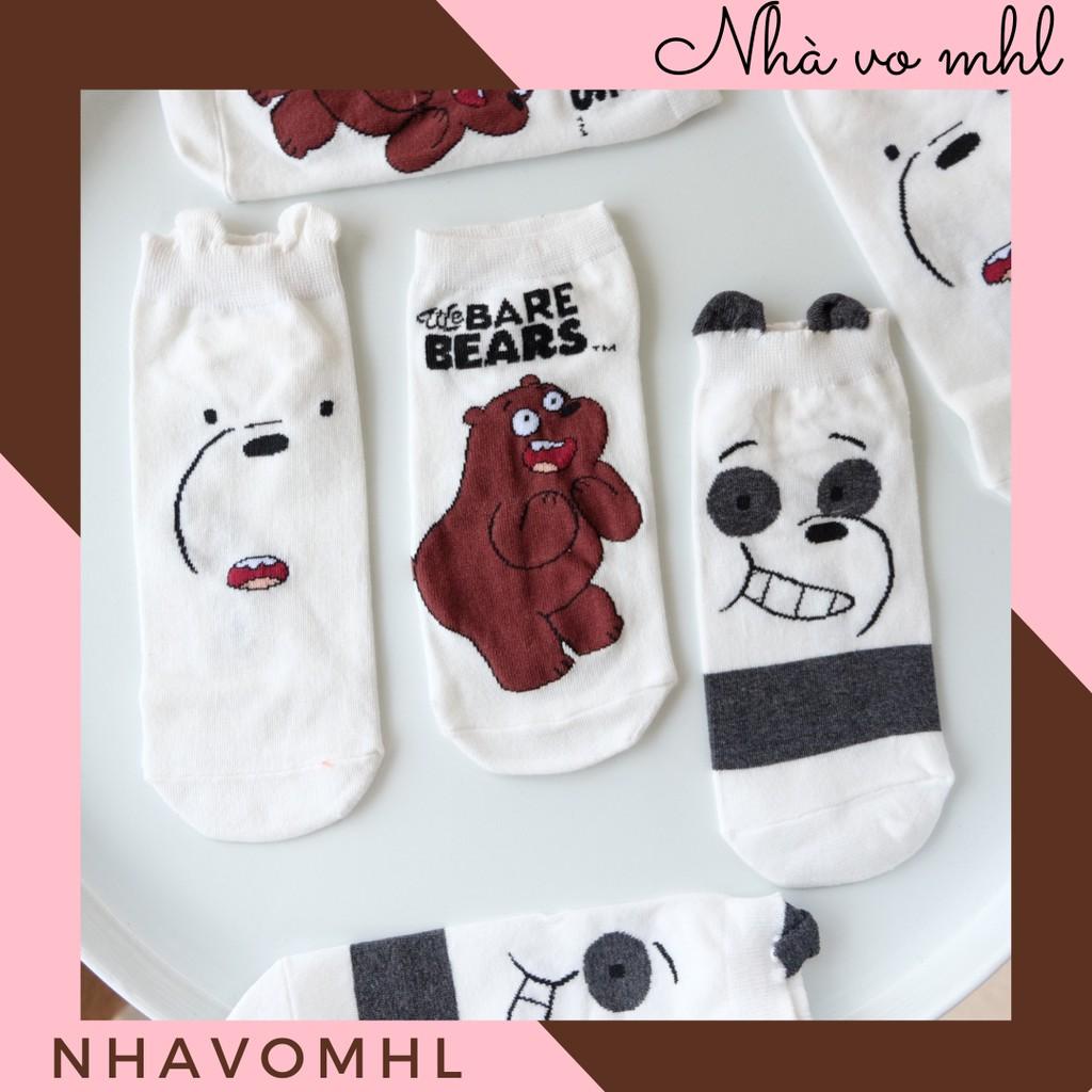 Vớ Tất Ngắn Cổ Hình Gấu We’re Bare Bear Tất Hoạt Hình Phong Cách Nhật Hàn Ulzzang Dễ Thương Trendy Hottrend Cute