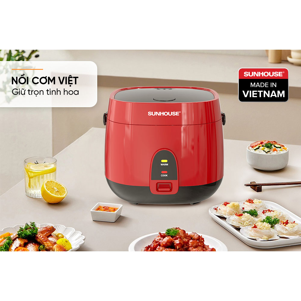 Nồi cơm điện Sunhouse SHD8611R 1.8 Lít- Hàng chính hãng