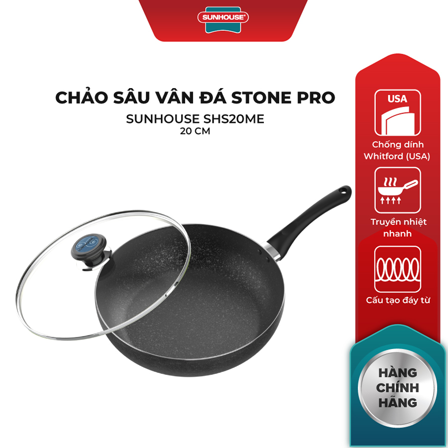 Chảo sâu vân đá Stone Pro SUNHOUSE SHSME