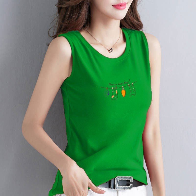 Áo thun nữ sát nách HAVE A NICE DAY cổ tròn, thun cotton 100% cao cấp, co giãn thoải mái 4 chiều-SN107