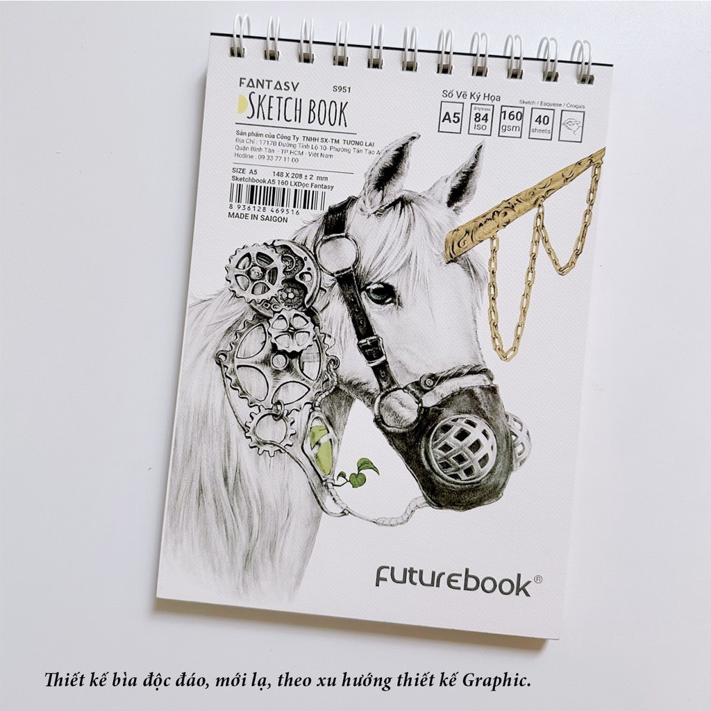 FUTUREBOOK -Tập Vẽ Ký Họa Fantasy Khổ A5 – Định Lượng 160Gsm – 40Tờ.