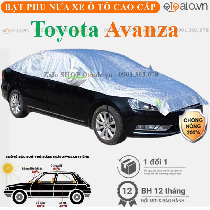 Bạt phủ nửa xe Toyota Avanza vải dù 3 lớp