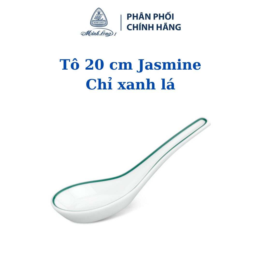 Bộ 5 muỗng - Jasmine - Chỉ xanh lá - Gốm sứ cao cấp Minh Long