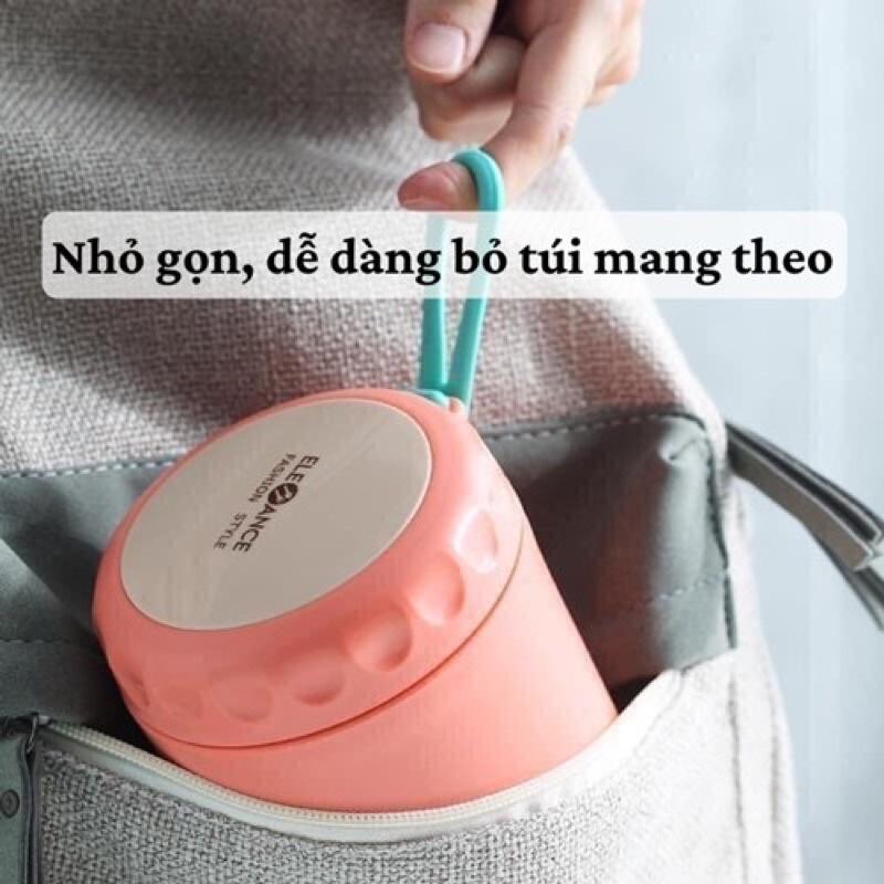 Bình Ủ CháoTẶNG KÈM THÌA Hộp Đựng Canh Giữ Nhiệt Cao Cấp Lõi Inox 304 Không Gỉ Có Nắp Vặn Chống Tràn Quai Cầm 430 ML
