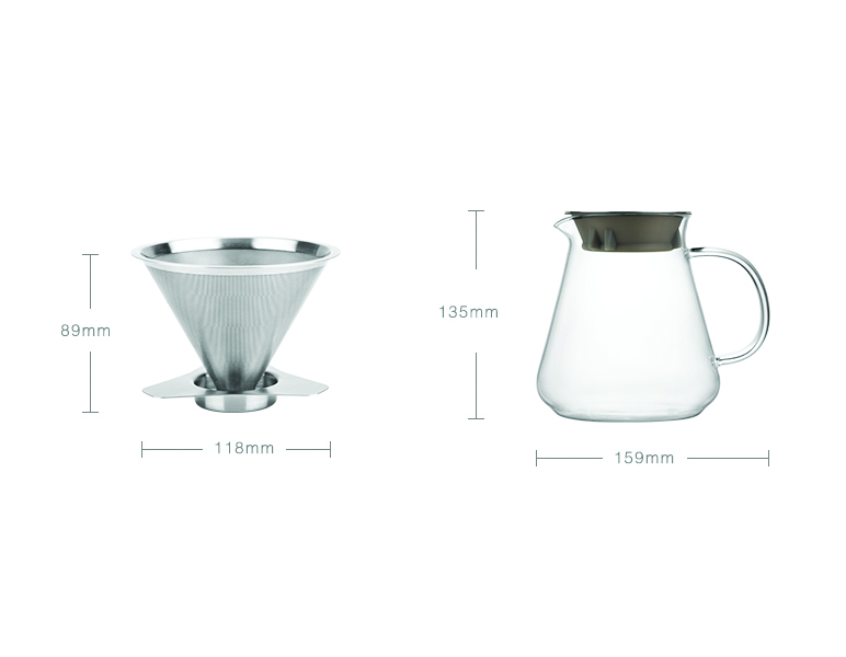 Bình pha cafe thủy tinh Samaglas FT010