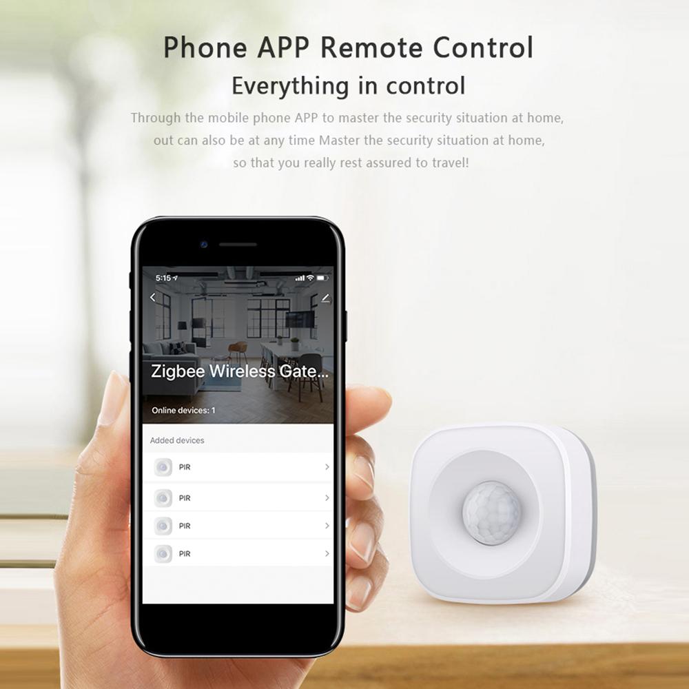 Tuya Powered ZigBee PIR Motion Sensor Wireless Passive Infrared Detector 360° Detection Angle Security Burglar Alarm Sensor Tuya/SmartLife APP Control