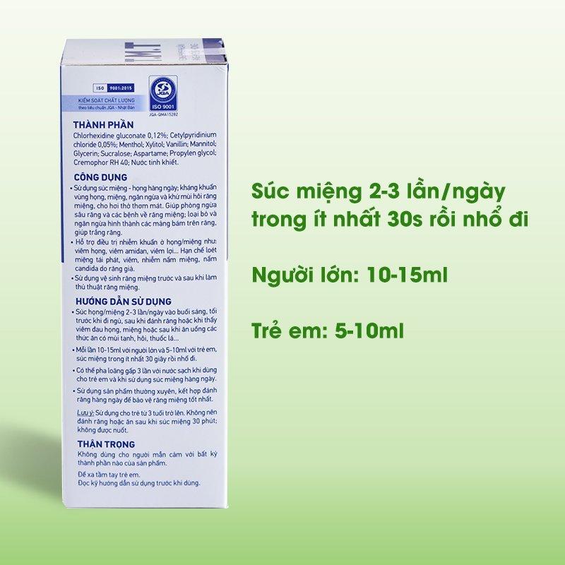 Nước súc miệng họng DKPHARMA TMT chai 250ml cho bé từ 3 tuổi và người lớn