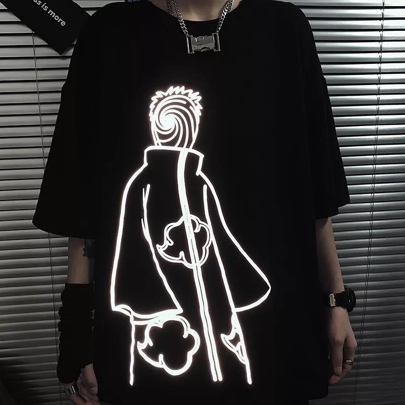 Áo phản quang nam tay lỡ form rộng Naruto Obito Uchiha vải cotton trumunisex aothununisex aophongnam