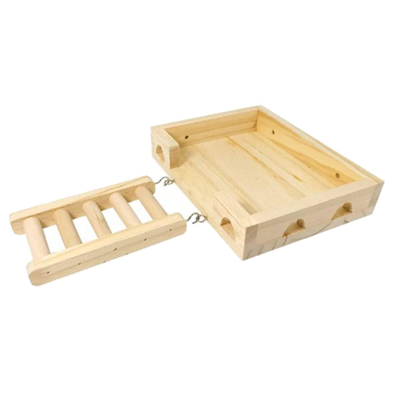 Hamster Wooden Ladder Toy Wooden Ladder Toy Durable Standing for Parakeets Cockatiels Pet Bird Parrot Playground Hamster Stand Platform Toys