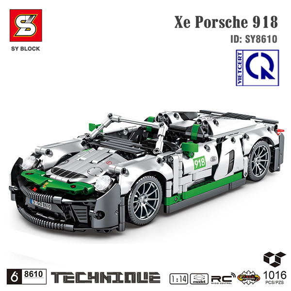 Bộ đồ chơi lắp ghép, xếp hình Siêu xe Porsche 918 - SY BLOCK SY8610 ( có 2 bản)