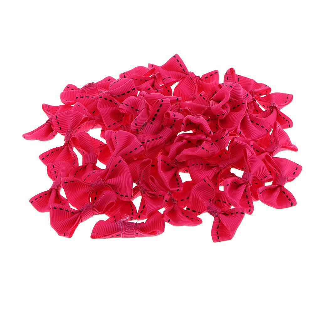 50 Pieces Cute Satin BOW Ribbon Applique Embellishments