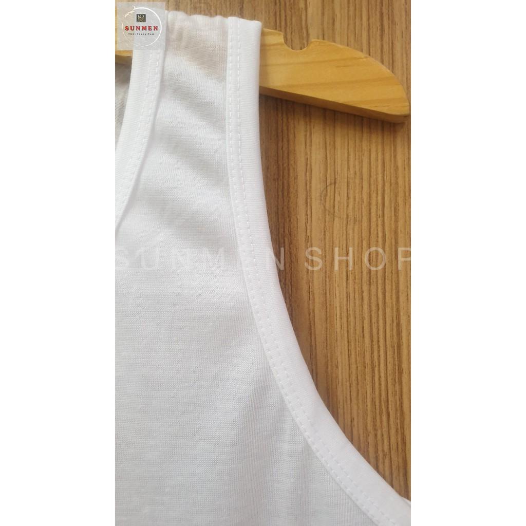 Áo Lót Ba Lỗ Nam Cotton Trắng Mặc Mát SUNMEN Size Từ 50 - 80kg