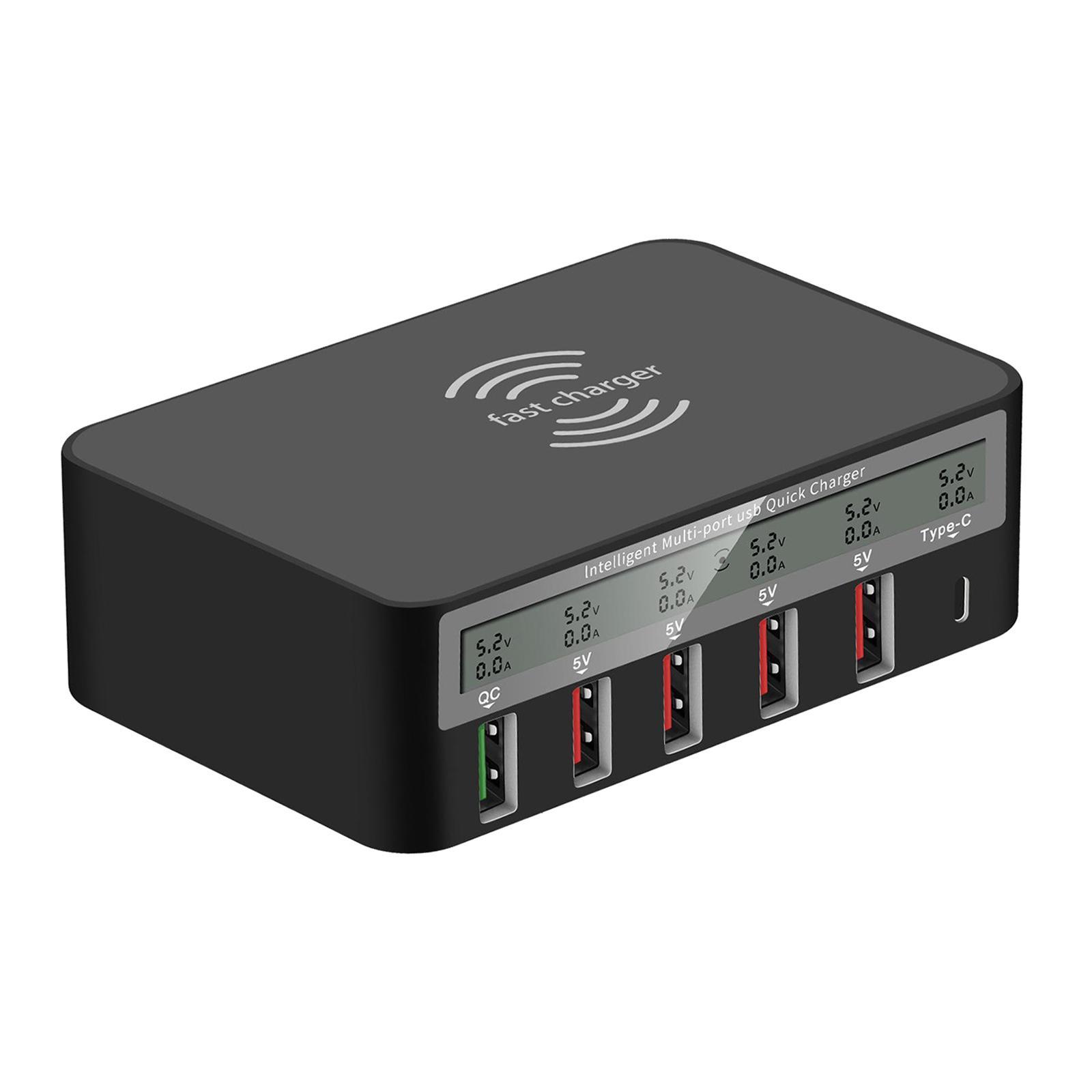 Universal Type-C Qi 5-Port 5 USB QC 3.0 Charging Station for iPhone iPad AU
