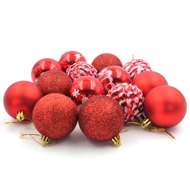 Hộp 30 Trái Châu Trang Trí Noel - Mẫu 1 - Màu Đỏ