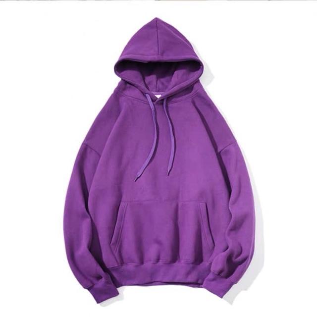 ÁO HOODIE TÍM TRƠN BASIC