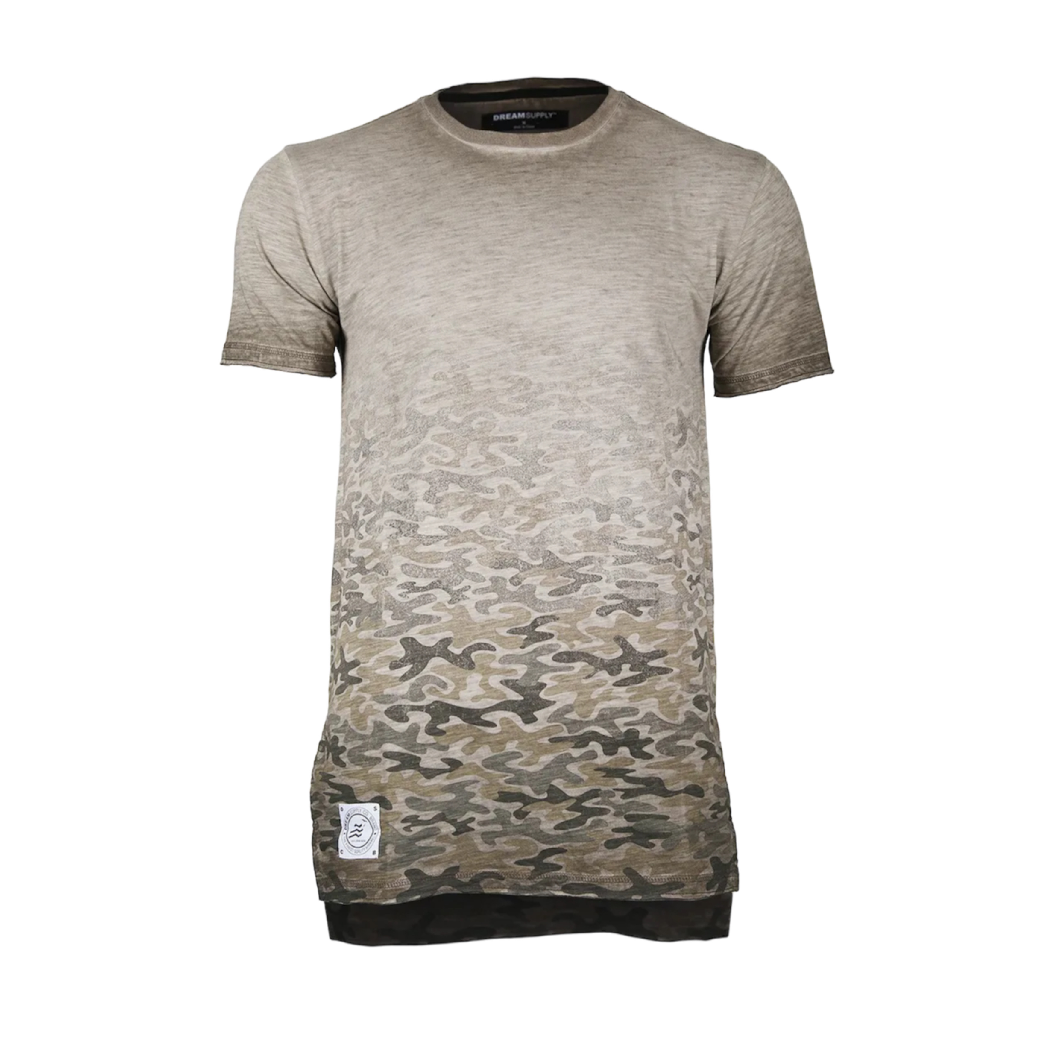 Áo T-SHIRT ngắn tay rằn ri_Drop Tail Longline_Camouflage Hiphop_Phong cách thể thao đơn giản_Hàng US chất lượng