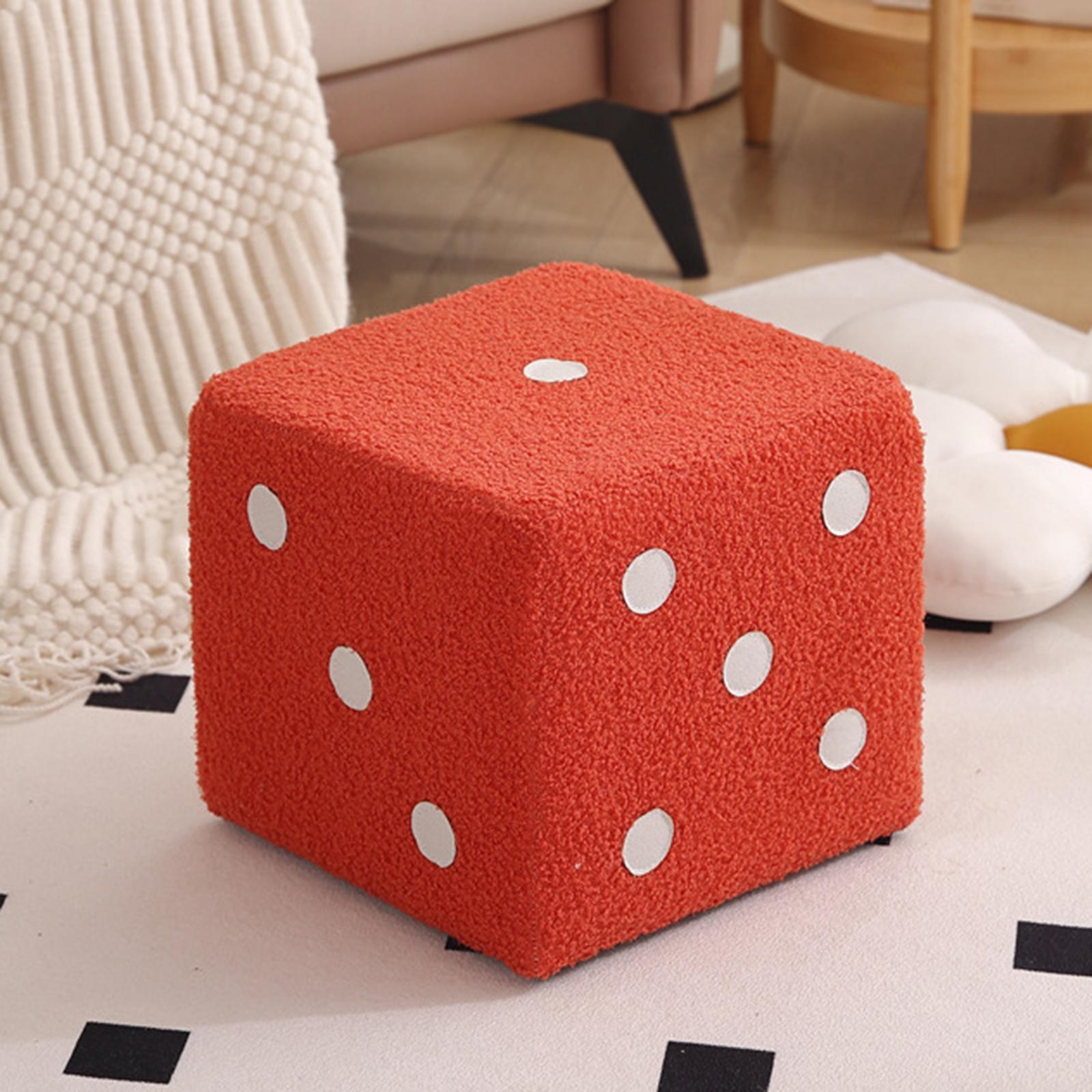 Dice Cubic Foot Stool Small Dice Cube Ottoman for Apartment Entryway Bedside